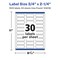 Avery Glossy White Rectangle Labels with Sure Feed, .75" x 2.25"